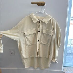 Boutique Butter Yellow Button-Up Shirt Jacket